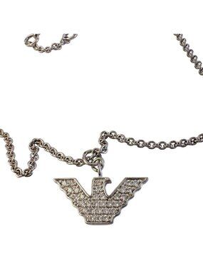 Emporio Armani Rhinestone Eagle Pendant with Necklace